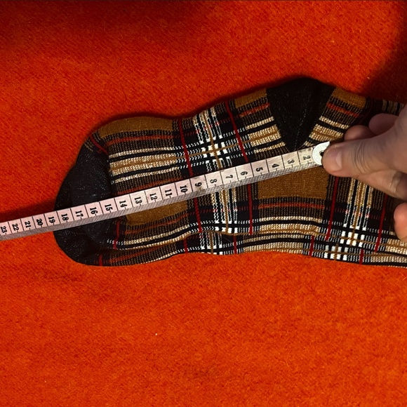 Brown check plaid jacquard merino wool blend thermal socks made in Italy NWT - Picture 6 of 8